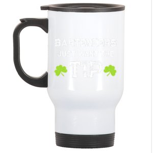 Funny Bartendings Gift Saint Patricks Day Shamrock Bar Pub Gift Stainless Steel Travel Mug