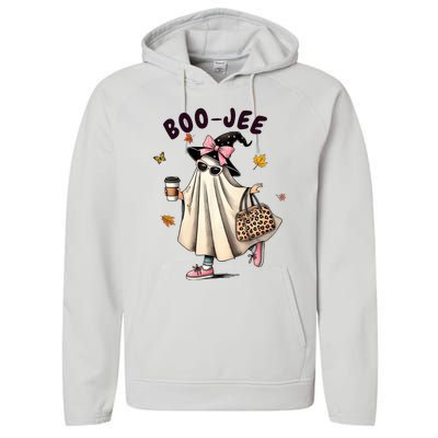 Funny Boojee Ghost Halloween Boo Jee Ghost Spooky Season Performance Fleece Hoodie