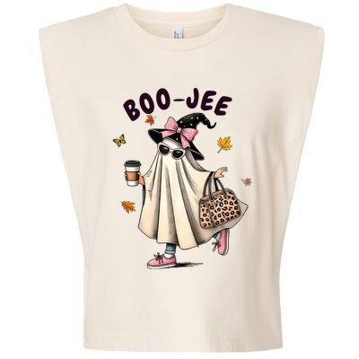 Funny Boojee Ghost Halloween Boo Jee Ghost Spooky Season Garment-Dyed Women's Muscle Tee