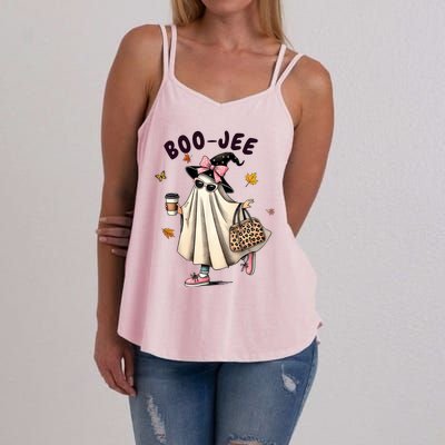 Funny Boojee Ghost Halloween Boo Jee Ghost Spooky Season Women's Strappy Tank