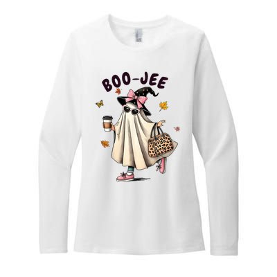 Funny Boojee Ghost Halloween Boo Jee Ghost Spooky Season Womens CVC Long Sleeve Shirt