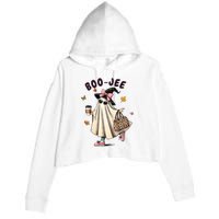 Funny Boojee Ghost Halloween Boo Jee Ghost Spooky Season Crop Fleece Hoodie