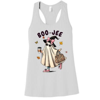 Funny Boojee Ghost Halloween Boo Jee Ghost Spooky Season Women's Racerback Tank