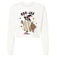 Funny Boojee Ghost Halloween Boo Jee Ghost Spooky Season Cropped Pullover Crew