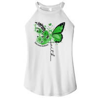 Faith Butterfly Green Ribbon Liver Cancer Awareness Women's Perfect Tri Rocker Tank