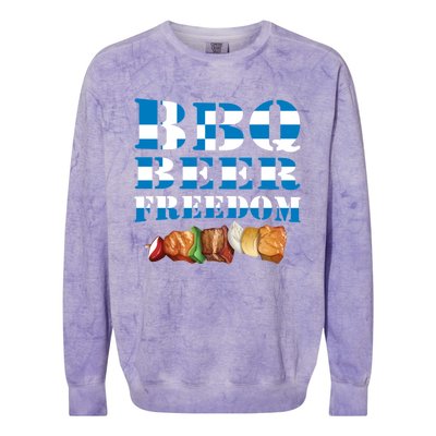 Funny Bbq Gift! For Fans Of Smoking Grilling And Barbecue Funny Gift Colorblast Crewneck Sweatshirt