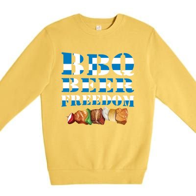 Funny Bbq Gift! For Fans Of Smoking Grilling And Barbecue Funny Gift Premium Crewneck Sweatshirt