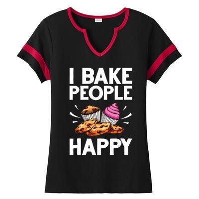 Funny Baker Gift For Men Women Food Cake Baking Pastry Chef Ladies Halftime Notch Neck Tee