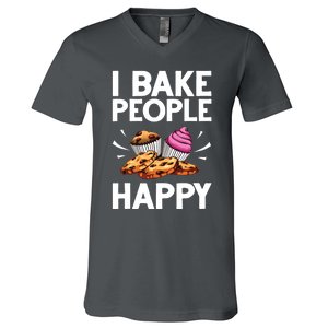 Funny Baker Gift For Men Women Food Cake Baking Pastry Chef V-Neck T-Shirt