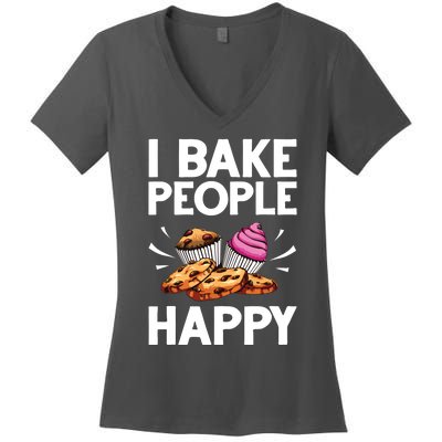 Funny Baker Gift For Men Women Food Cake Baking Pastry Chef Women's V-Neck T-Shirt