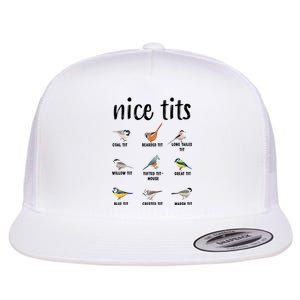 Funny Bird Gift Nice Tits Ornithology Flat Bill Trucker Hat