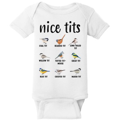 Funny Bird Gift Nice Tits Ornithology Baby Bodysuit