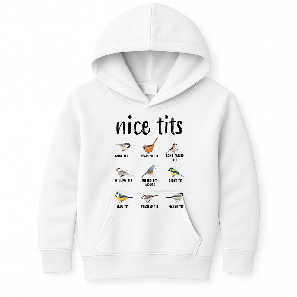 Funny Bird Gift Nice Tits Ornithology Kids Hoodie