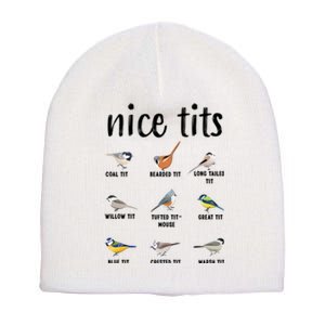 Funny Bird Gift Nice Tits Ornithology Short Acrylic Beanie