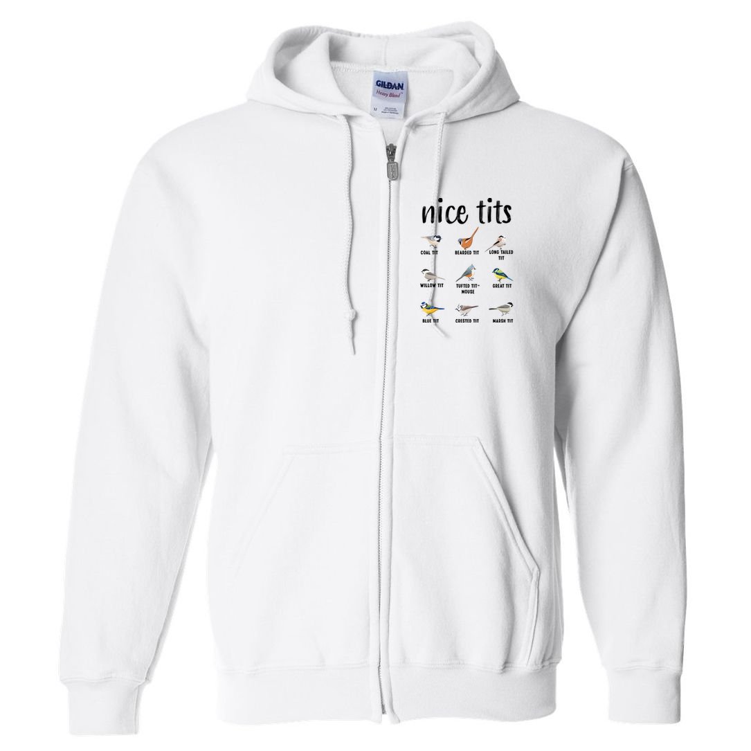 Funny Bird Gift Nice Tits Ornithology Full Zip Hoodie
