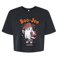 Funny Boojee Ghost Halloween Boo Jee Ghost Spooky Season Bella+Canvas Jersey Crop Tee