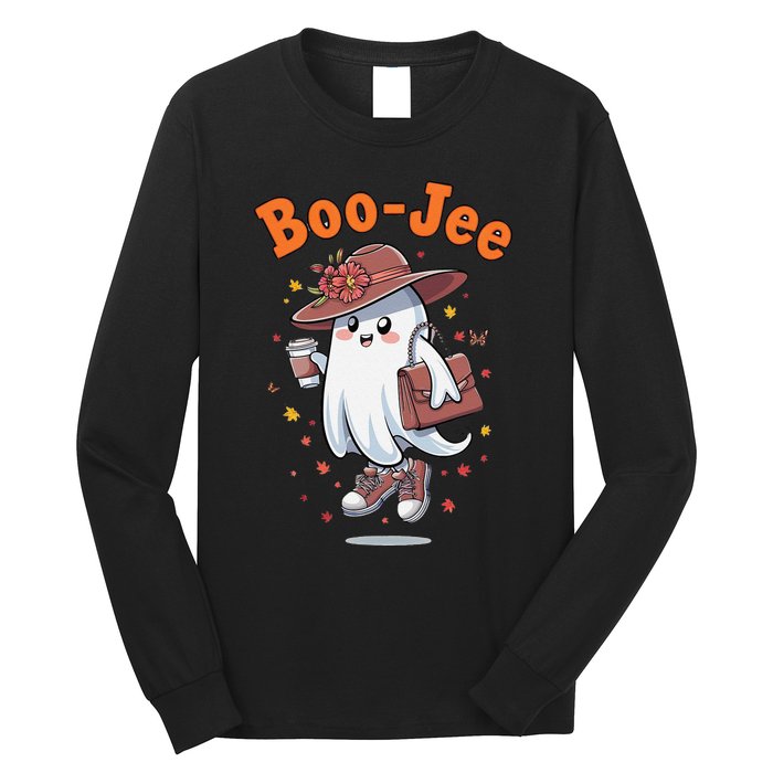 Funny Boojee Ghost Halloween Boo Jee Ghost Spooky Season Long Sleeve Shirt