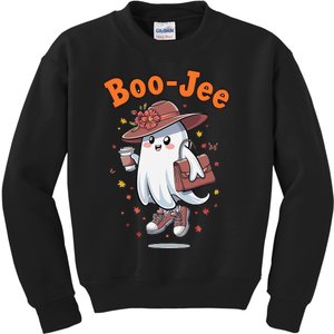 Funny Boojee Ghost Halloween Boo Jee Ghost Spooky Season Kids Sweatshirt