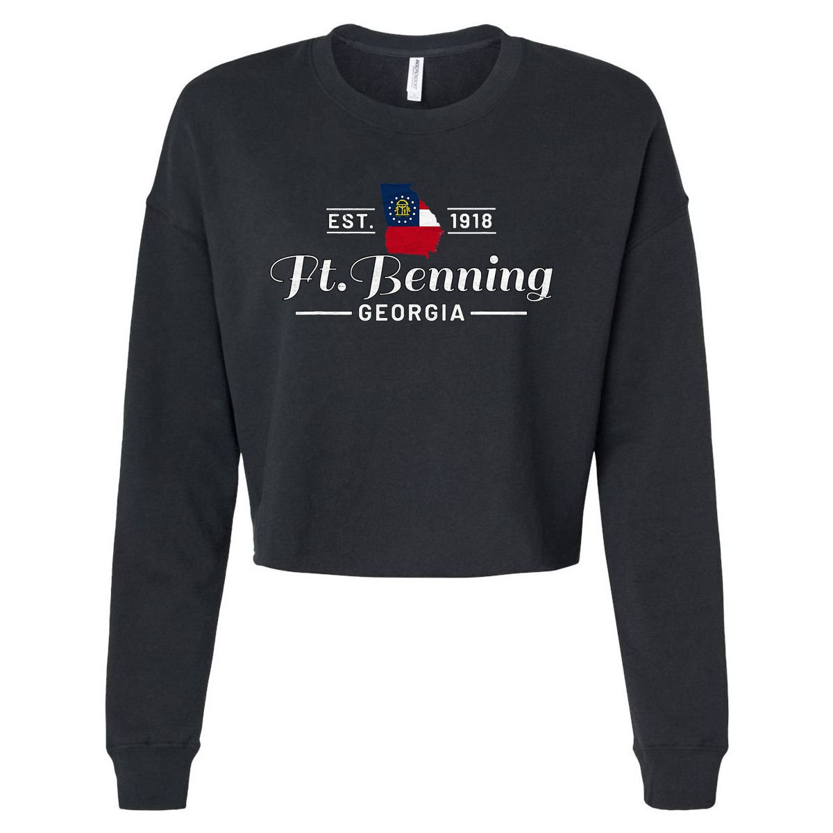 Fort Benning Georgia Ga Vintage Ft Benning Infantry Gift Cropped Pullover Crew