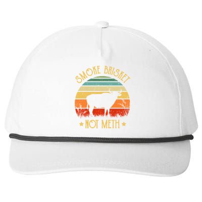 Funny Bbq Gift Smoke Brisket Not Meth Grilling Fathers Day Gift Snapback Five-Panel Rope Hat