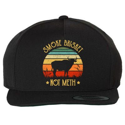 Funny Bbq Gift Smoke Brisket Not Meth Grilling Fathers Day Gift Wool Snapback Cap