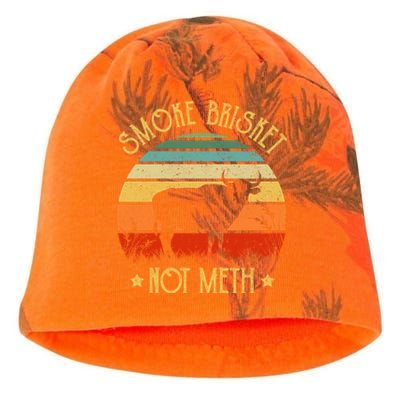 Funny Bbq Gift Smoke Brisket Not Meth Grilling Fathers Day Gift Kati - Camo Knit Beanie