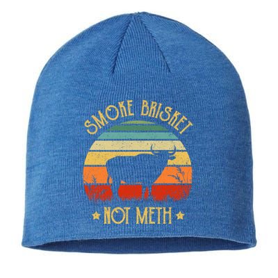 Funny Bbq Gift Smoke Brisket Not Meth Grilling Fathers Day Gift Sustainable Beanie