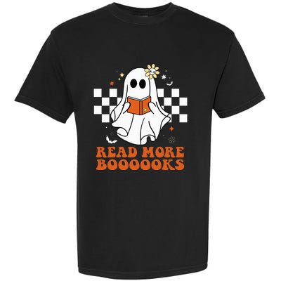 Funny Booooks Ghost Read More Books Cute Teacher Halloween Garment-Dyed Heavyweight T-Shirt