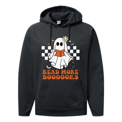 Funny Booooks Ghost Read More Books Cute Teacher Halloween Performance Fleece Hoodie