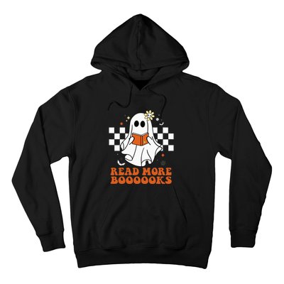 Funny Booooks Ghost Read More Books Cute Teacher Halloween Hoodie