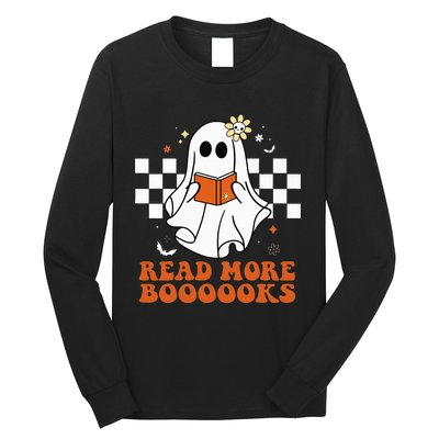 Funny Booooks Ghost Read More Books Cute Teacher Halloween Long Sleeve Shirt