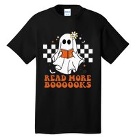 Funny Booooks Ghost Read More Books Cute Teacher Halloween Tall T-Shirt