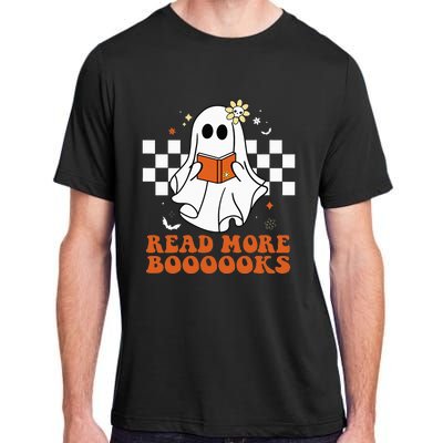 Funny Booooks Ghost Read More Books Cute Teacher Halloween Adult ChromaSoft Performance T-Shirt