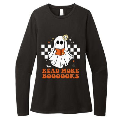 Funny Booooks Ghost Read More Books Cute Teacher Halloween Womens CVC Long Sleeve Shirt