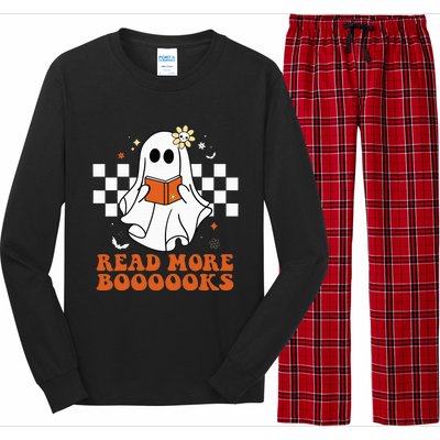 Funny Booooks Ghost Read More Books Cute Teacher Halloween Long Sleeve Pajama Set