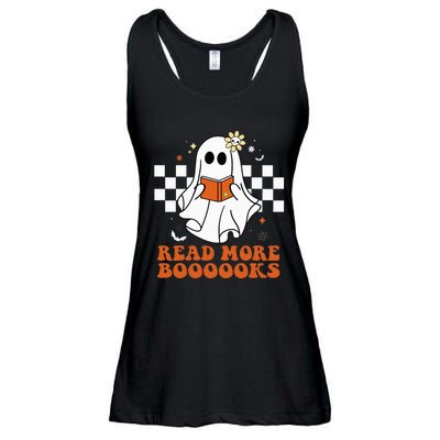 Funny Booooks Ghost Read More Books Cute Teacher Halloween Ladies Essential Flowy Tank