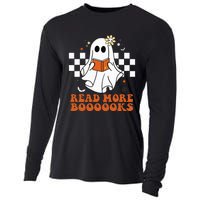 Funny Booooks Ghost Read More Books Cute Teacher Halloween Cooling Performance Long Sleeve Crew