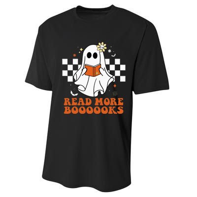 Funny Booooks Ghost Read More Books Cute Teacher Halloween Performance Sprint T-Shirt