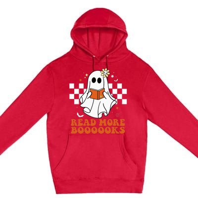 Funny Booooks Ghost Read More Books Cute Teacher Halloween Premium Pullover Hoodie