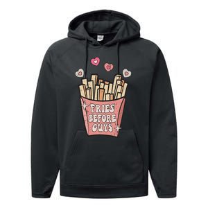 Fries Before Guys Foodie Lover Valentine Cartoon Graphic Performance Fleece Hoodie