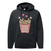 Fries Before Guys Foodie Lover Valentine Cartoon Graphic Performance Fleece Hoodie