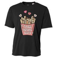 Fries Before Guys Foodie Lover Valentine Cartoon Graphic Cooling Performance Crew T-Shirt