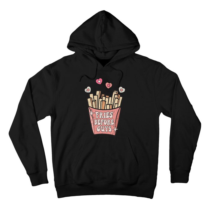 Fries Before Guys Foodie Lover Valentine Cartoon Graphic Hoodie