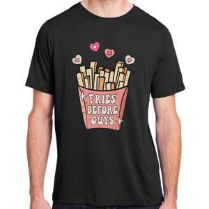 Fries Before Guys Foodie Lover Valentine Cartoon Graphic Adult ChromaSoft Performance T-Shirt