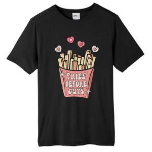 Fries Before Guys Foodie Lover Valentine Cartoon Graphic Tall Fusion ChromaSoft Performance T-Shirt