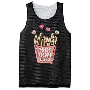 Fries Before Guys Foodie Lover Valentine Cartoon Graphic Mesh Reversible Basketball Jersey Tank