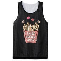 Fries Before Guys Foodie Lover Valentine Cartoon Graphic Mesh Reversible Basketball Jersey Tank