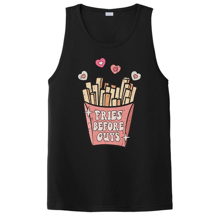 Fries Before Guys Foodie Lover Valentine Cartoon Graphic PosiCharge Competitor Tank