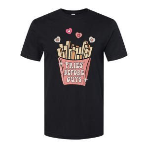 Fries Before Guys Foodie Lover Valentine Cartoon Graphic Softstyle CVC T-Shirt