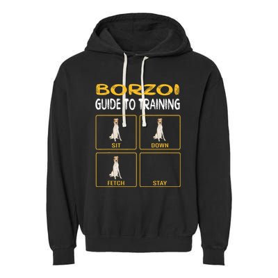 Funny Borzoi Guide To Training Dog Obedience Garment-Dyed Fleece Hoodie